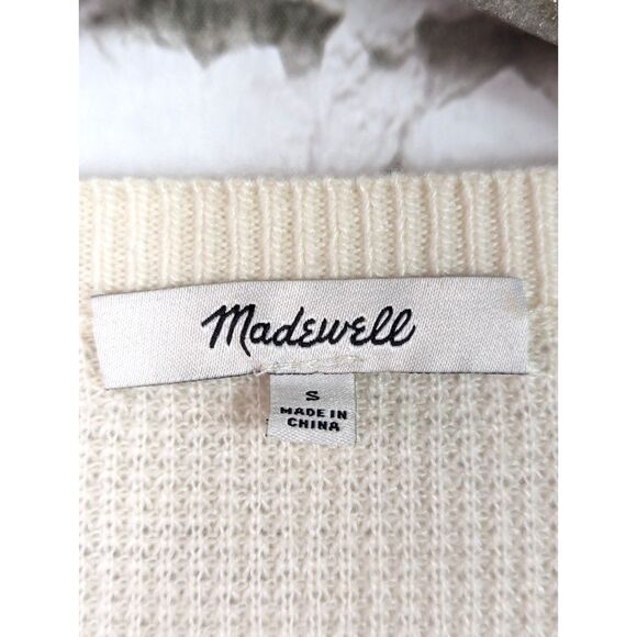 MADEWELL "Asherton" Waffle Henley Wool Alpaca Cozy Sweater Quiet Luxury Small - Picture 4 of 6